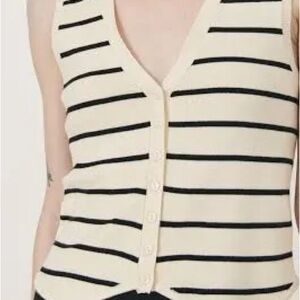 Deluc Cream and Black Striped Sleeveless Top
